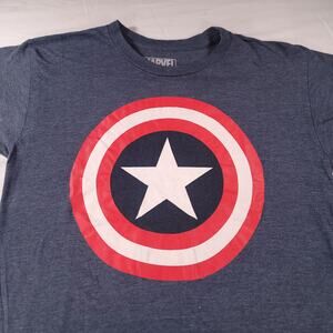 Marvel Captain America Graphic Short Sleeve Casual T Shirt Mens Size M Blue